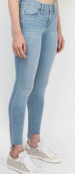 FRAME DENIM LE SKINNY DE JEANNE TWO STEPS FRAYED HEM ANTIBES JEAN, SIZE 24 - Picture 2 of 13
